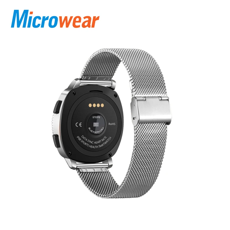 white steel Смарт-часы Microwear L2 MTK2502 с Bluetooth, смарт-браслет с функцией вызова, умные часы, шагомер, монитор сна, управление телефоном - Цвет: white steel