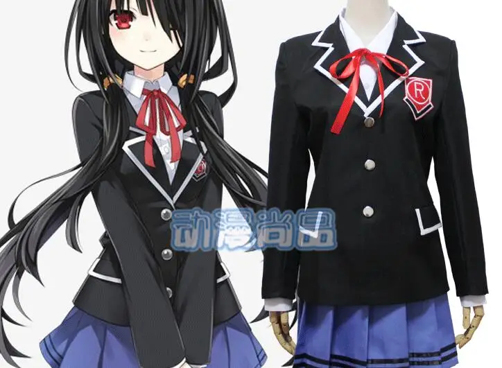

New Anime DATE A LIVE Cos Itsuka Shidou Yatogami Tohka Tokisaki Kurumi Cosplay Halloween School Uniforms Suit Everyday Clothing