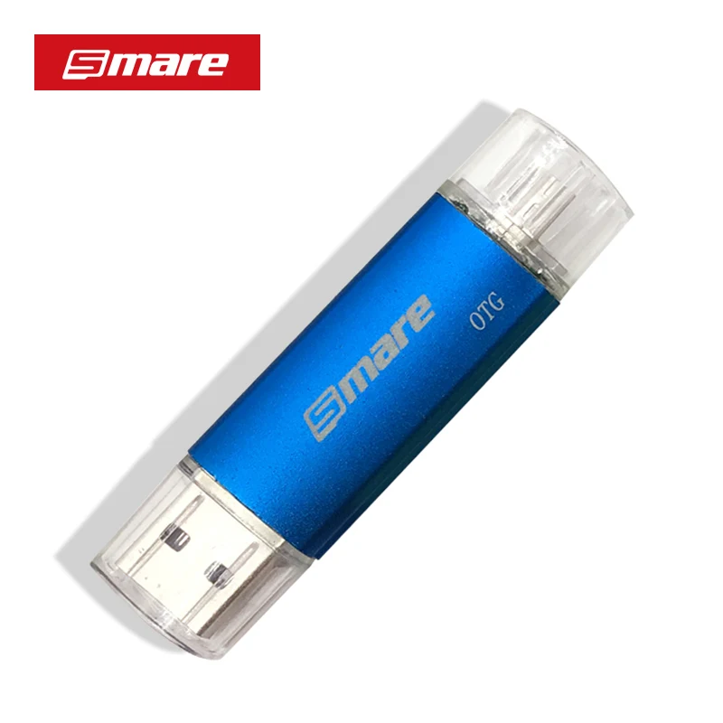Синий Флеш-накопитель Smare otg USB флэш-накопитель смартфон 16gb32 GB/64 GB/128 GB флеш-накопитель флеш-диск USB 2,0 для смартфона - Цвет: Синий