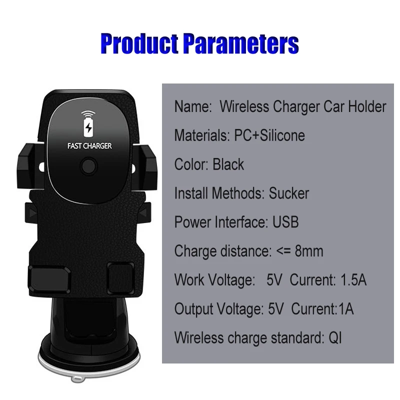 cell phone wireless charger car qi fast charging stand holder for iphone x 8 plus samsung galaxy s8 s7 edge | Электроника