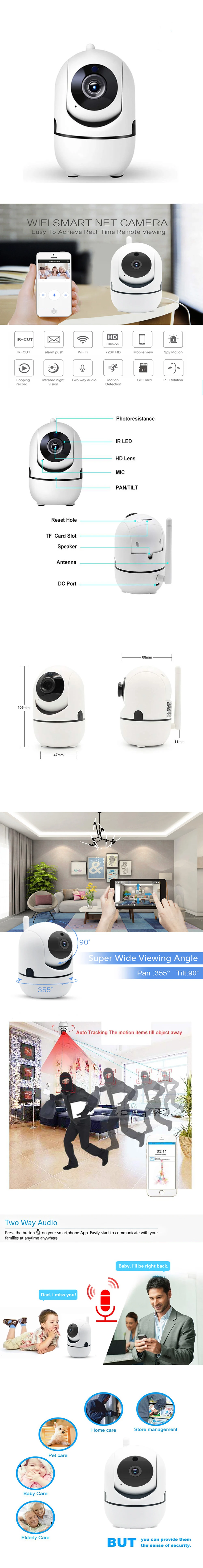 CTVISON Wifi IP камера 1080p IP камера Wifi камера s камера видеонаблюдения s 720p 2mp 1mp PTZ автоматическое отслеживание человека 2,4G