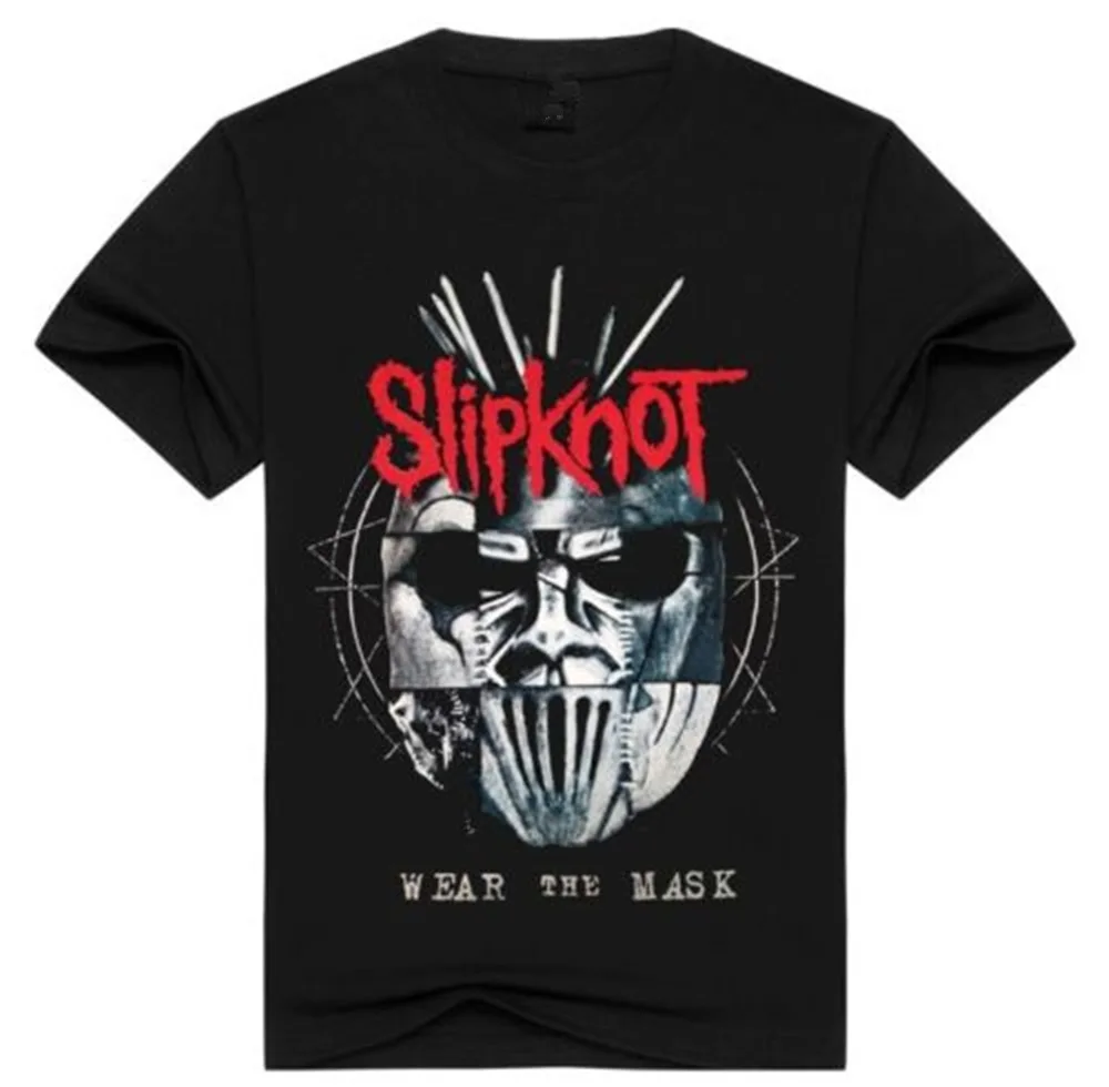 Бизнес рубашки мужские рок группы Slipknot Премиум Экипаж шеи футболки с коротким