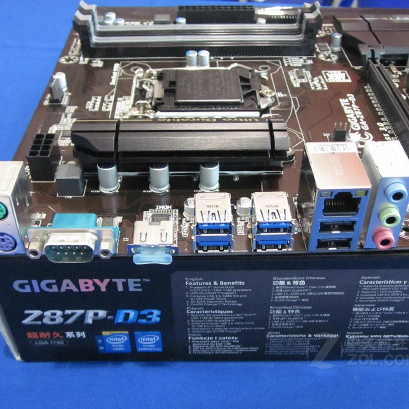 Gigabyte GA-Z87P-D3 материнская плата для Intel Z87 DDR3 USB3.0 32GB SATA III LGA 1150 Z87P D3 десктопная Б/у |