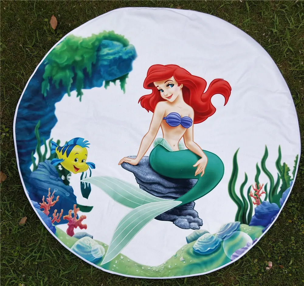 Круглое пляжное полотенце из микрофибры для пляжа коврик кемпинга пикника йоги с