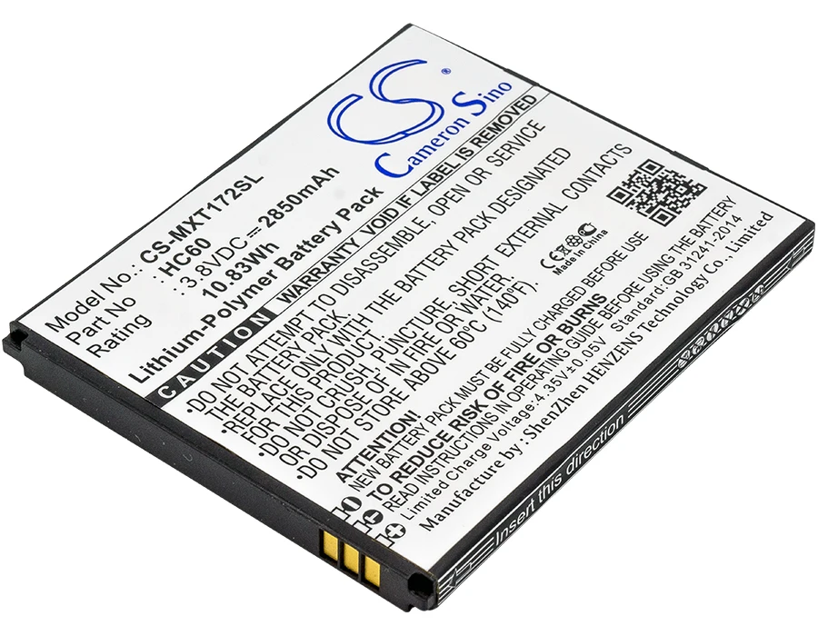 Аккумулятор Cameron Sino 2850mAh HC60 для Moto C Plus Dual SIM XT1723 XT1724 XT1725|Аккумуляторы мобильных