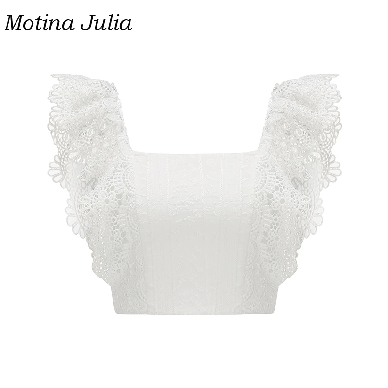 Женская кружевная блузка с открытыми плечами motin julissa вечерние укороченные топы