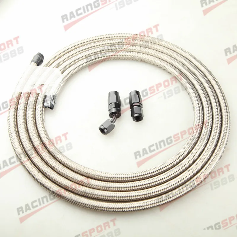 

Stainless Steel Braided AN-10 Fuel Gas Line Hose 3M + Swivel Hose End Fitting
