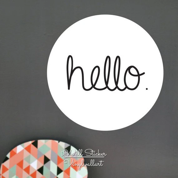 

Hello Quote Wall Sticker Cirle Quote Wall Decal High Quality Cut Vinyl Wall Stickers Removable Wall Decors Q30