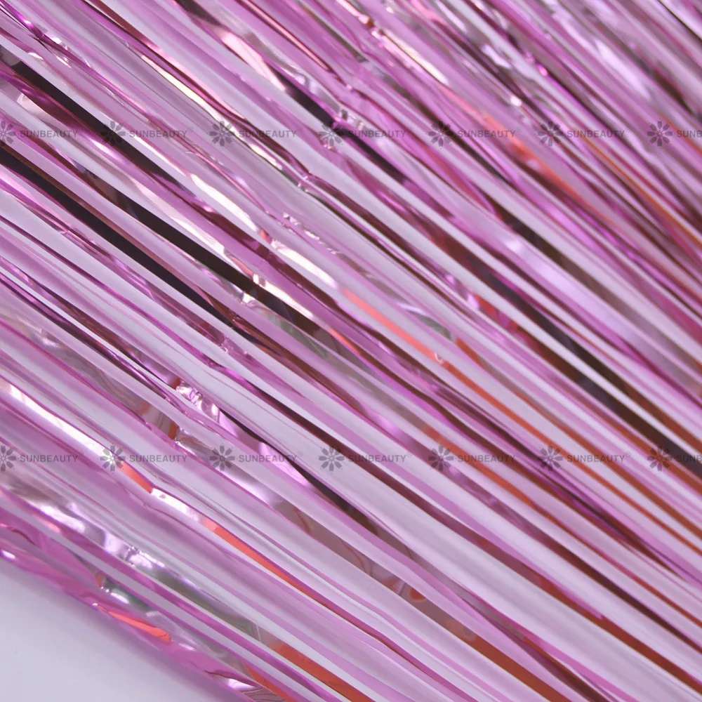 1 упаковка розовые занавески с бахромой 3 фута x 8 футов вечерние фон блестками для