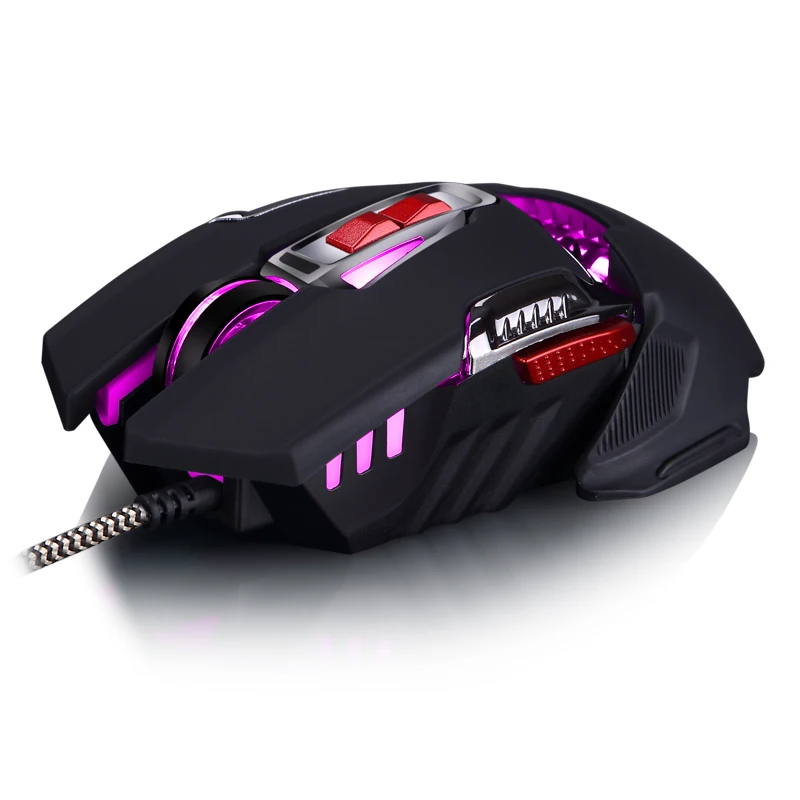 Проводная мышь USB gamer LED оптическая logitech 4800 Точек на дюйм регулируемый mause 7 кнопок