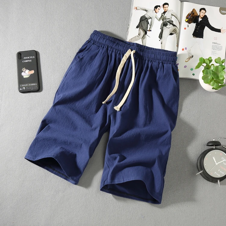 

men's summer large shorts plus size L-5XL 6XL casual Linen shorts male Drawstring Knee Length short trousers Chinese style