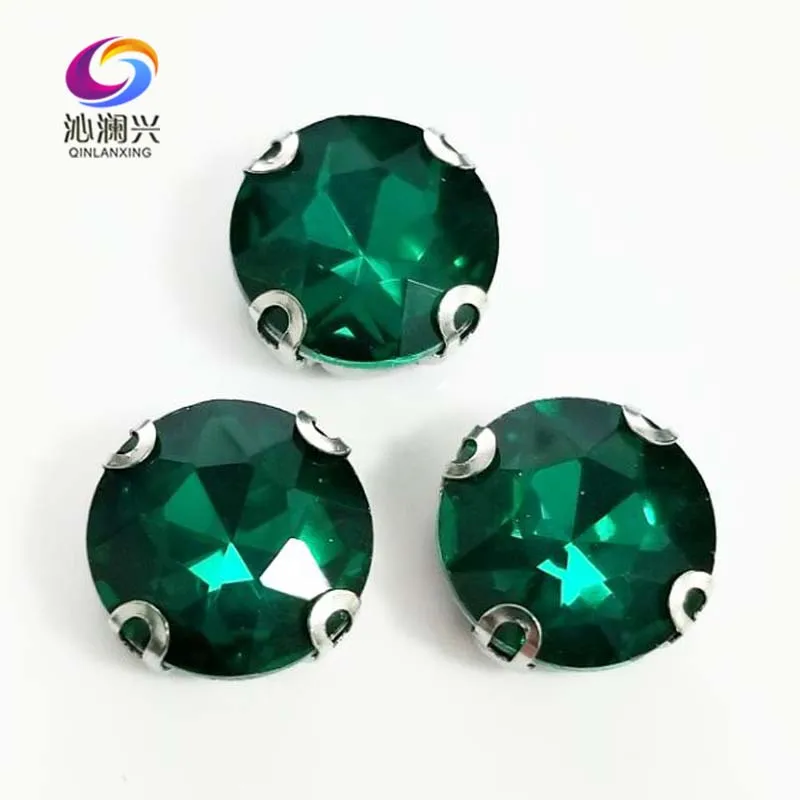 Малахит зеленый круглый стеклянный кристалл высокого качества пришивной анти