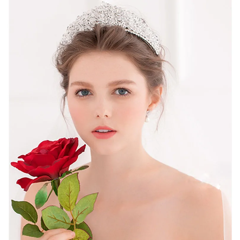Блестящие винтажные аксессуары для волос со стразами|crown tiara|bride hairbandtiara bride |