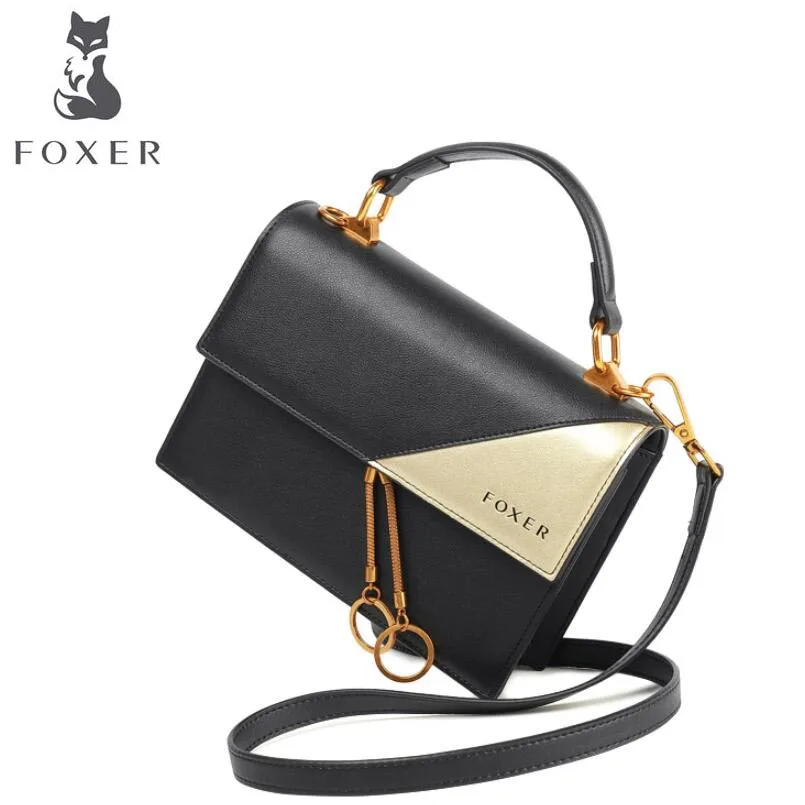 FOXER Цвет Ретро хит Дамская портативная маленькая квадратная сумка 2018 НОВАЯ
