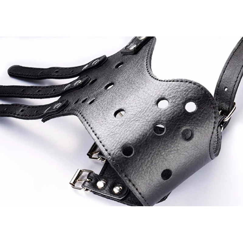 Намордник Регулируемая кожа для собаки фотожевательная лампа маленьких средних