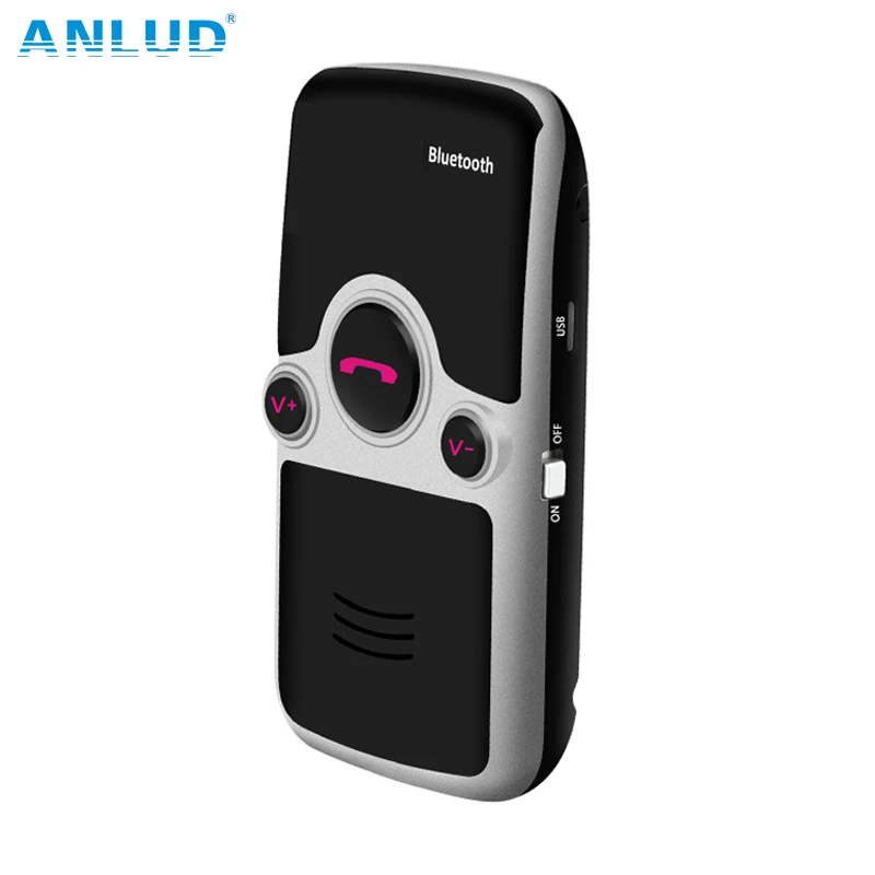 ANLUD Солнечная Bluetooth громкая связь автомобильный комплект два телефона подключен