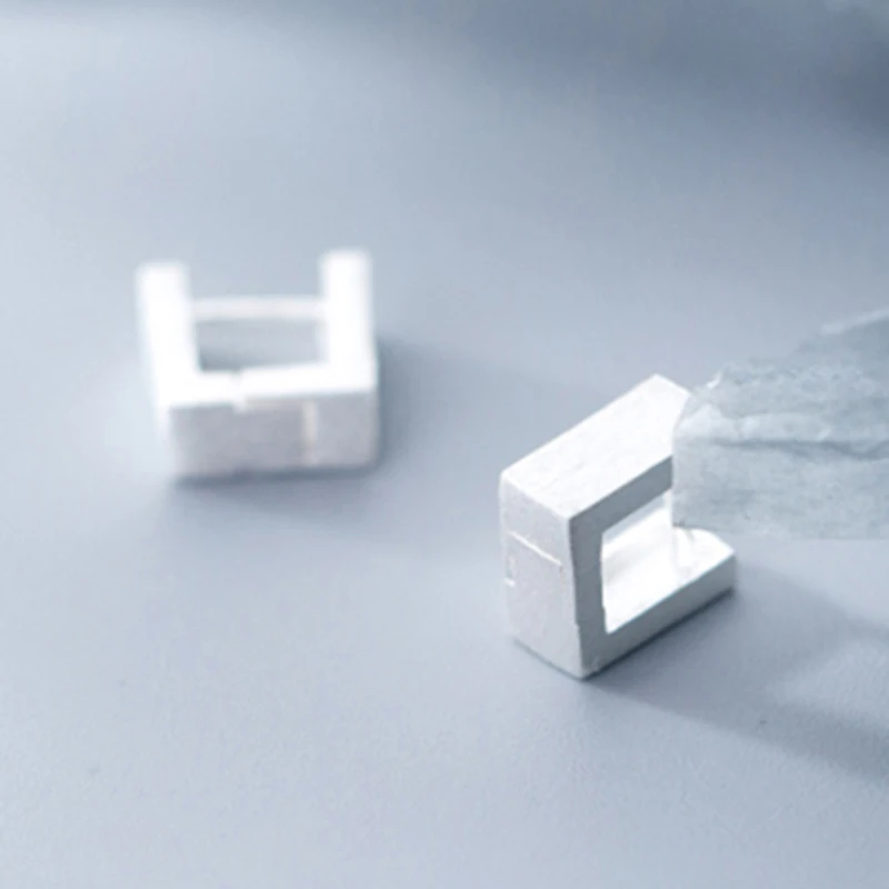 Матовые u образные маленькие серьги кольца для женщин однотонные из