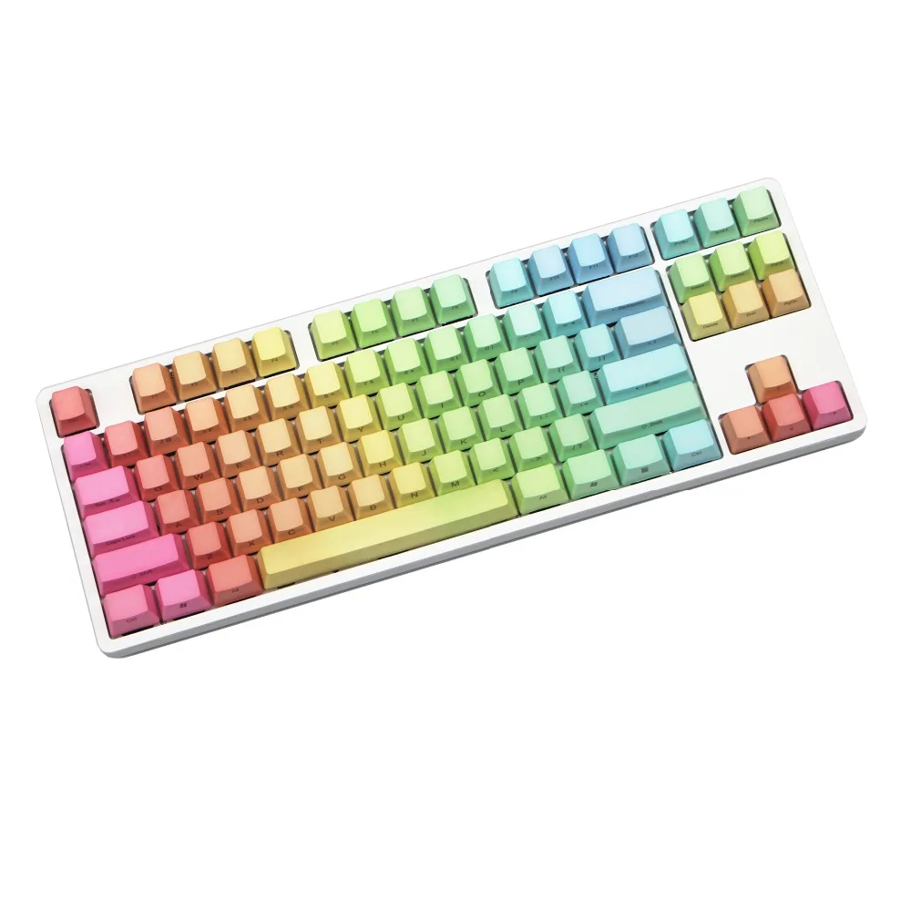 Градиентный цвет PBT keycaps OEM 87 ключ ANSI раскладка MX Переключатель боковая печать механическая клавиатура keycap Keycaps только, не клавиатуры