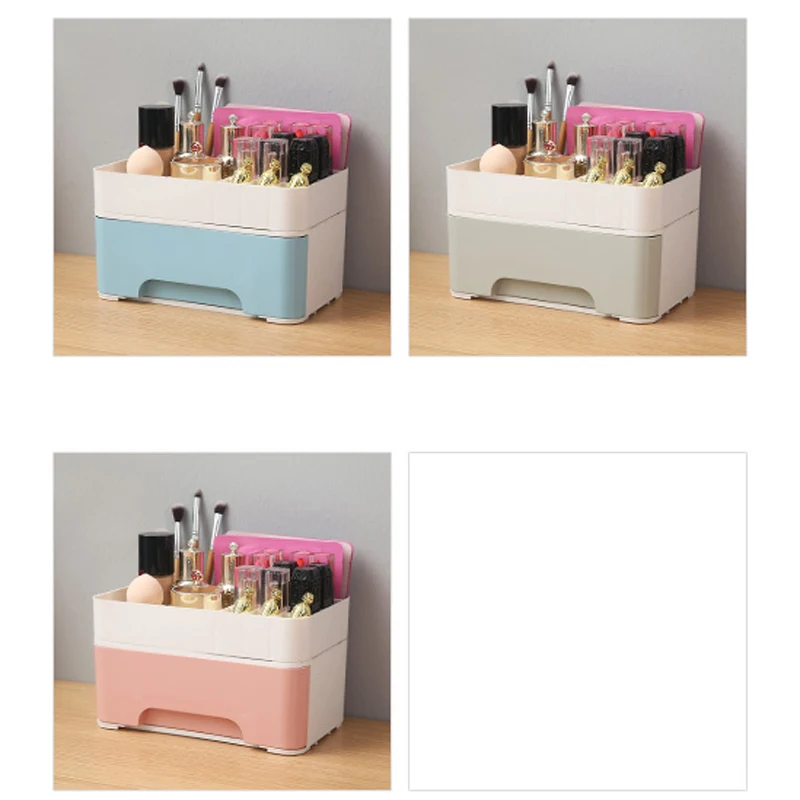 Drawer Type Storage Box Table Top Dressing Plastic Lipstick Shelves Lady Make Up Bag Cosmetic Organizer 23*14.5*13cm | Дом и сад