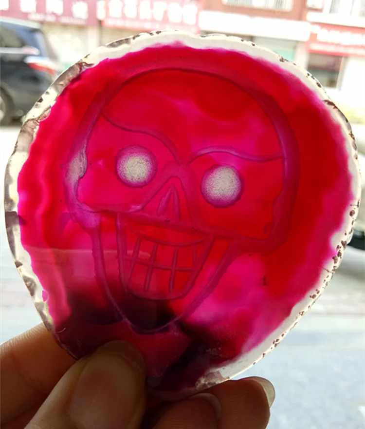 Оптовая продажа натуральный агат ломтик череп 4 шт.|skull resin|skull icingsliced fruit |