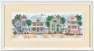 

Gold Collection Lovely Counted Cross Stitch Kit Seaside Cottages Cabin Chalet Cottage Village Home Town City House dim 13726