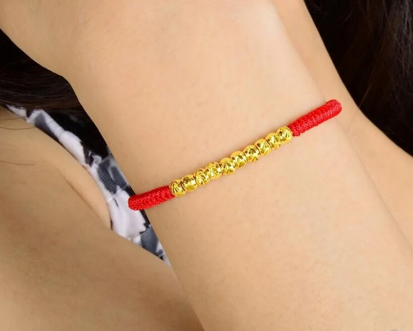 

Hot sale 10pcs Pure 999 Solid 24k Yellow Gold Loose Beads/ 4mm Carved Loose Bead Bracelets