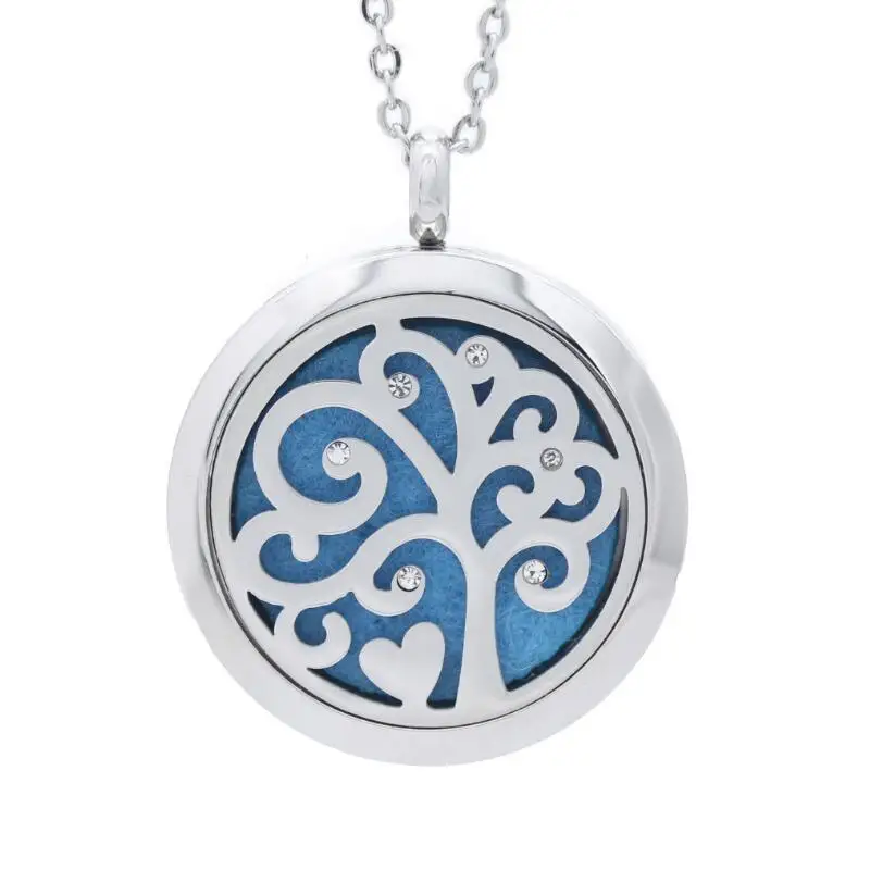

Fast Shipping Crystal 30mm Aromatherapy Essential Oils Diffuser Locket Pendant Stainless Steel Perfume Locket Necklace