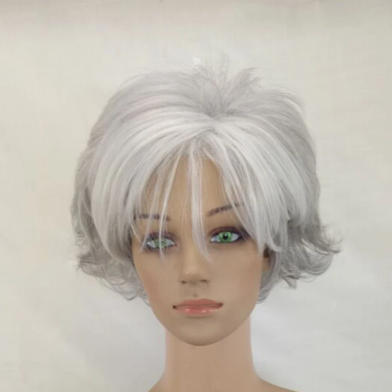 HAIRJOY Женские синтетические волосы Короткие слоистые кудрявые пушистые челки серебристо-серый парик 6 цветов