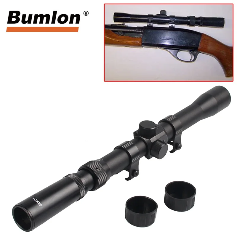Pro Охота 3-7x20 Mil-Dot Охота зум Airgun Air Rifle Scope с бесплатными креплениями Открытый страйкбол оптический прицел HT6-0025