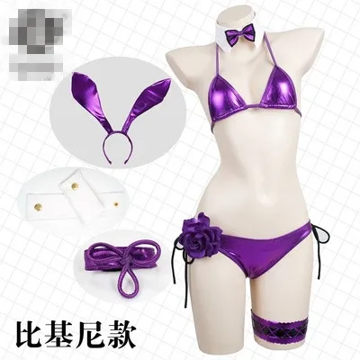Бежевый FGO Scathach Косплей Fate/Grand Order Scathach Косплей Костюм Купальник Scathach комбинезон Кролик Девочка Косплей Лето Купальники bik - Цвет: Бежевый