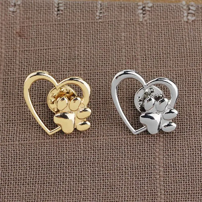 1 шт Собака Paw Print с любовью Форма пальцы милая собака костюм брошь аксессуары Шапки кошка лапой Cat лапа персонализированные Pin подарки для детей