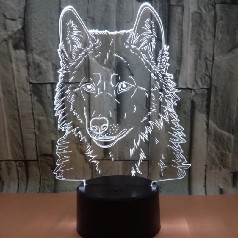 Цветная сенсорная 3d лампа иллюзия светодиодный ночник USB настольная для детей