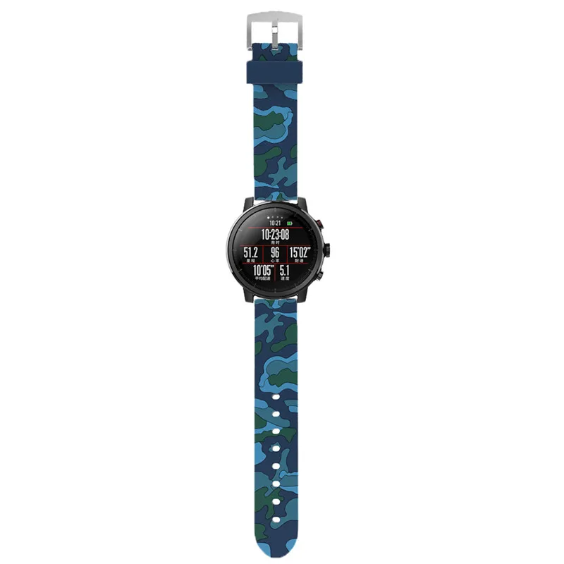 ZZQing полосы для Xiaomi Huami Amazfit stratos 2 ремешок силиконовый камуфляж быстрая установка спортивные Смарт часы браслет ремень 22 мм