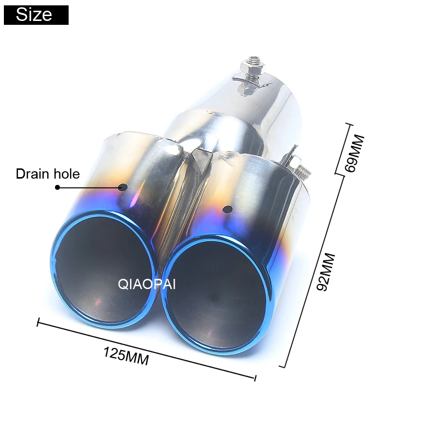 Модифицированный автомобильный глушитель выхлопной трубы из нержавеющей стали