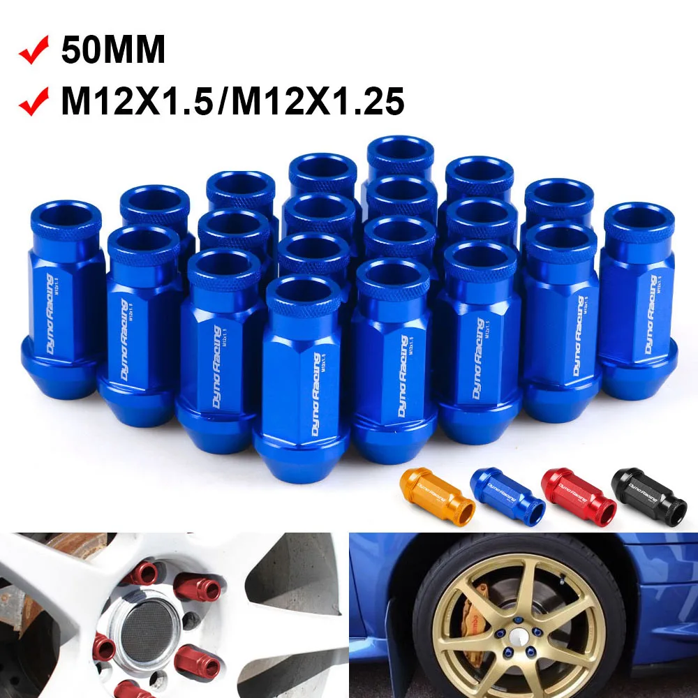 Dynoracing M12X1.5/M12X1.25 Алюминиевые гайки для гоночного колеса Honda Ford Toyota 20