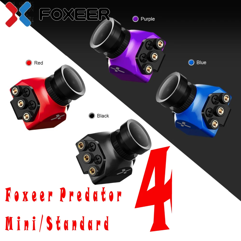 

Foxeer Mini Predator 4 Mini FPV камера 16:9/4:3 PAL/NTSC переключаемая Супер WDR, OSD 4 мс задержка для гоночного дрона мультиротора