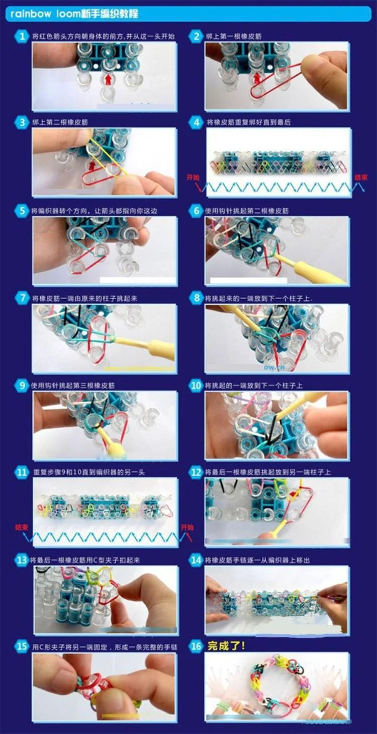Высокое качество 10 цветов радужные резиновые ленты для DIY браслета, многоцветные радужные резиновые ленты наборы в коробке