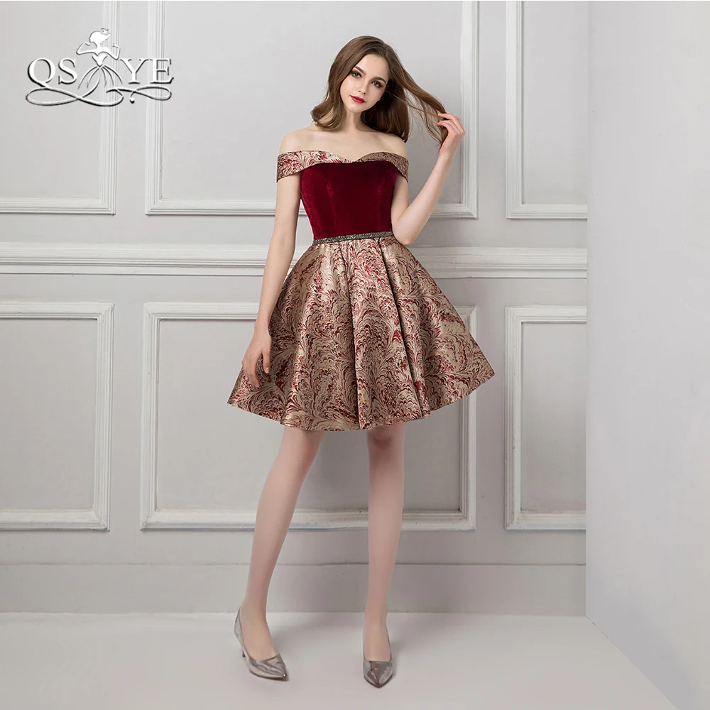 QSYYE 2018 Новые Короткие Выпускные платья Robe de Soiree с 3D принтом открытыми плечами