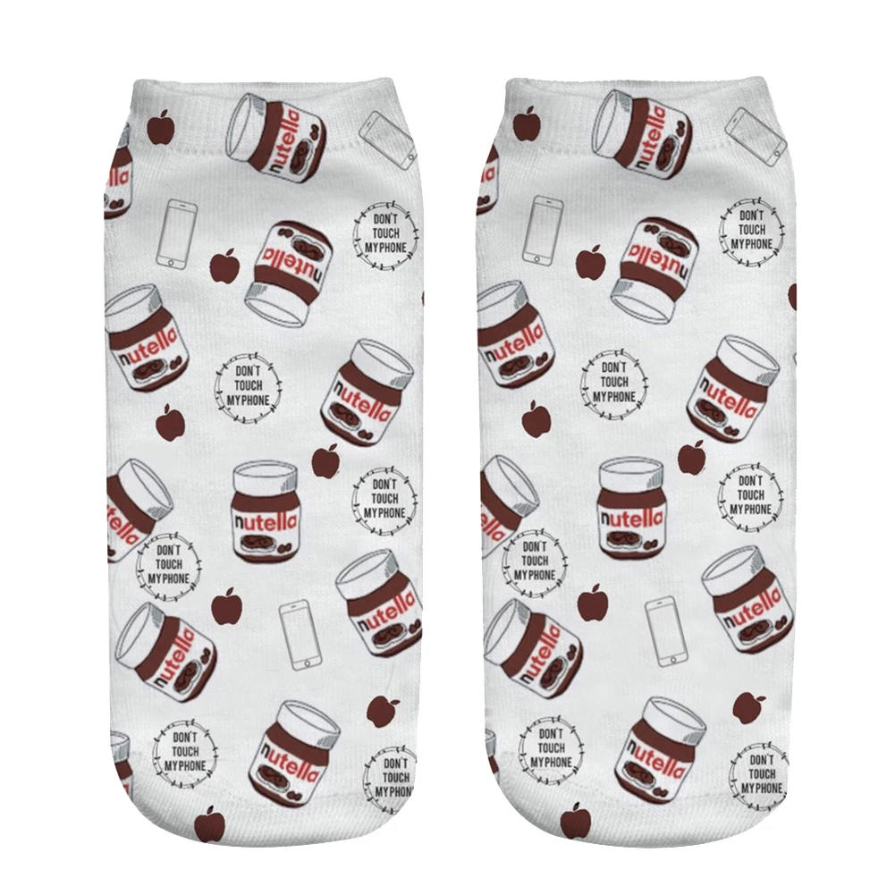 Новые Популярные носки с 3D принтом радужные милые животные Кот картонные