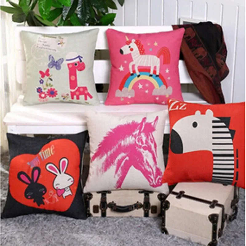 2016 Подушка Без Внутреннего Милый Кот Собака Хлопка Площади Дома Декоративные