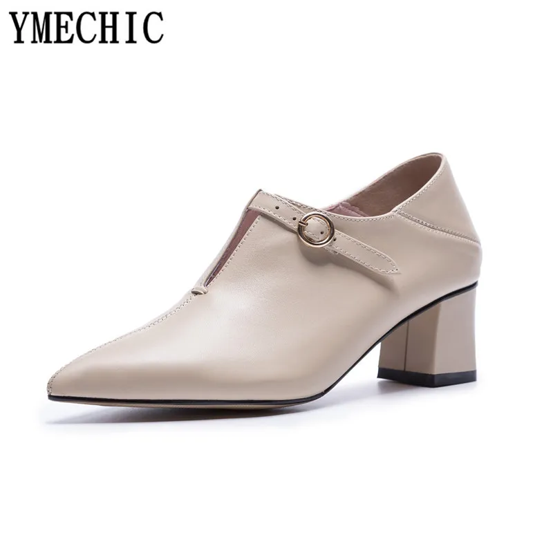 Женские офисные туфли лодочки YMECHIC Новинка осени 2018 классические с острым носком