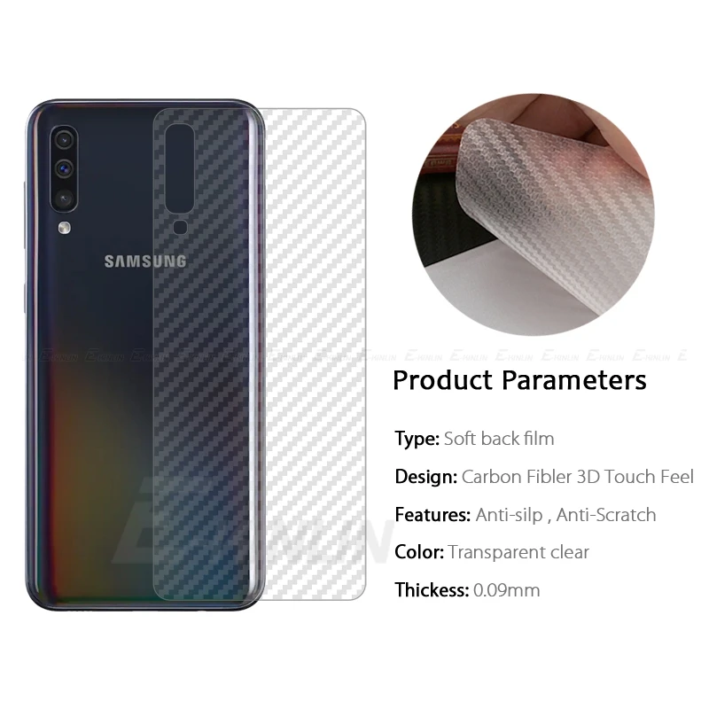3D задняя крышка из углеродного волокна защитная пленка для Samsung Galaxy A10 A20 A30 A50 A60 A70