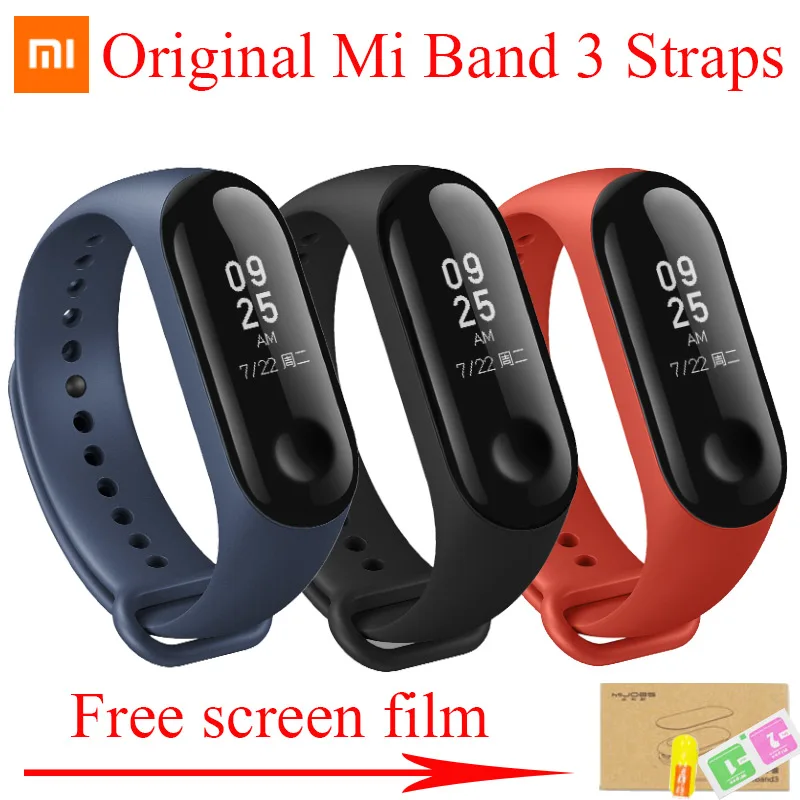 Оригинальный Xiaomi Mi Band 3 ремешок на запястье силиконовый цветной браслет для