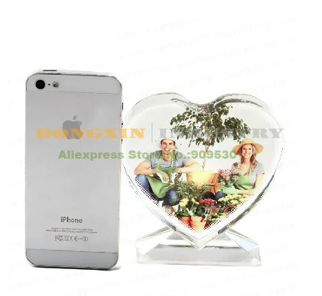 

JB-13 Heart-Shaped Blank Crystal Photo Frame For Sublimation Customized Picture