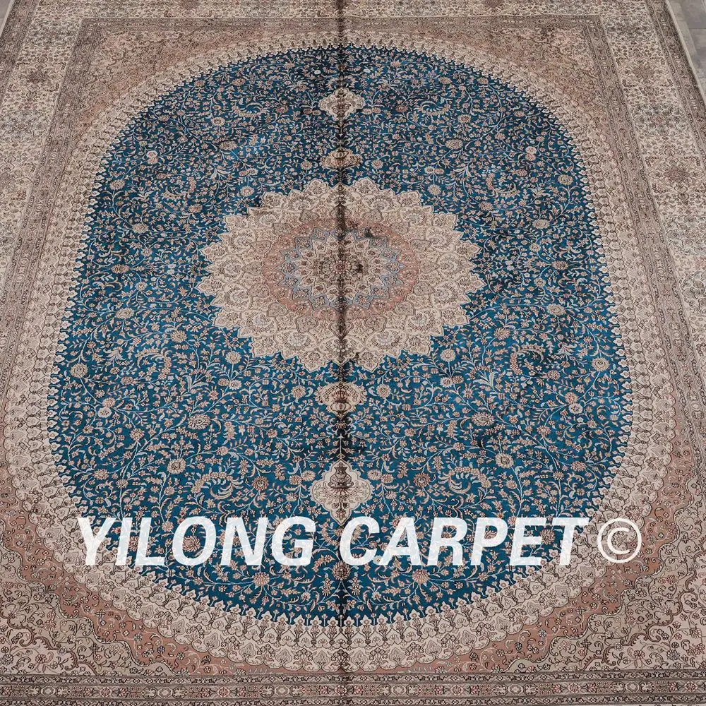 Beste Yilong 9 'X 12' Handgemaakte Perzische Blauwe Prachtige Tapijten Grote Chinese Tapijt (LH169A9x12)