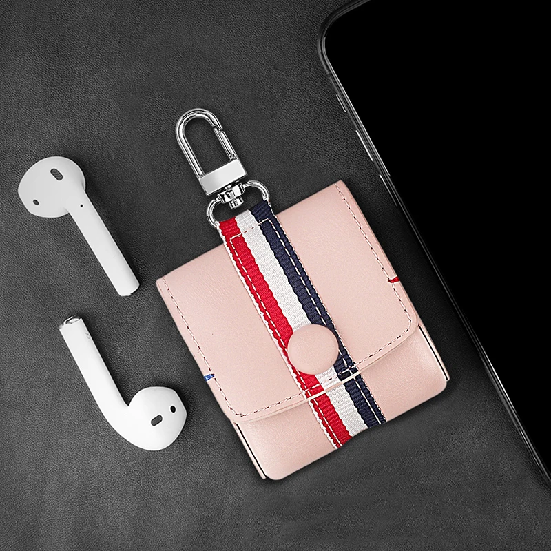 Модный Стильный чехол для Airpods кожаный Apple Earpods маленькие чехлы наушников евро США
