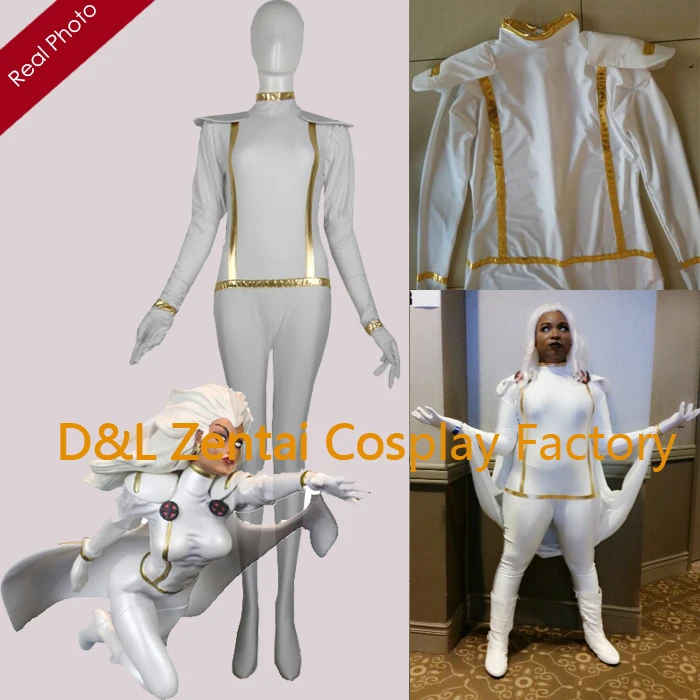 Бесплатная доставка DHL X Men Storm Ororo Munroe костюм супергероя белый лайкра спандекс