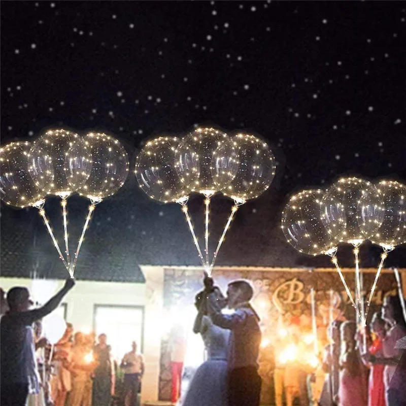 

LED Balloon 3pc 21cm Reusable Luminous Led Balloon Transparent Round Bubble Decoration Party Wedding Christmas Decoraion Balloon