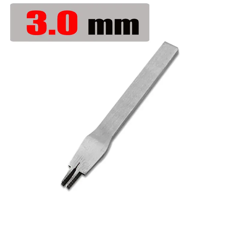 3.0mm 2prongs 2,7/3,0/3,38/3,85 мм Нержавеющая сталь плоский долото для кожи укалывание Утюг кожа инструменты ремесло Дырокол комплект набор инструментов для самостоятельного 2/5/10 зубец - Цвет: 3.0mm 2prongs
