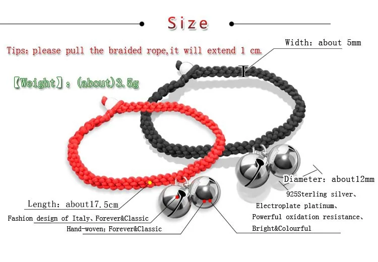 Новинка 2017 тонкий браслет в виде колокольчика красного цвета с плетеными